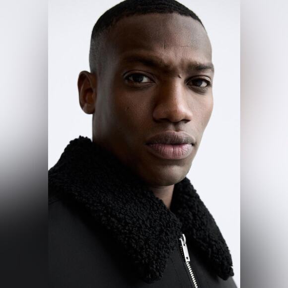 MEN ZARA BLACK MATCHING COLLAR PUFFER JACKET Size Medium - Picture 4 of 13